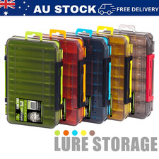 Portable Double Sided 14 Compartment Fishing Lure Bait Tackle Storage Box Large