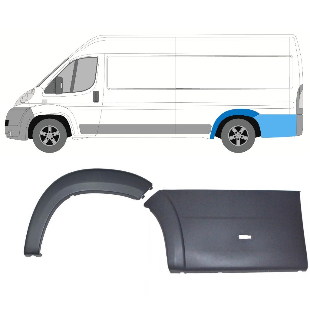 Set of rear wheel arch trims for Citroen Jumper 2006-2014 / Left