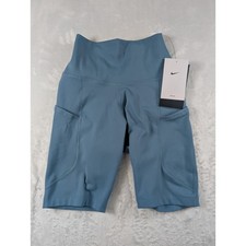 Nike Zenvy Women's Size XS Gentle Support High Rise 8  Biker Shorts Blue NWT