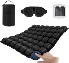 Portable Inflatable Seat Cushion Airplane Travel Kit Pouch Eye Mask  Earplugs