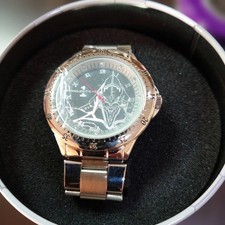 Unused RARE Evangelion EVA Unit 01 silver color wristwatch Genuine