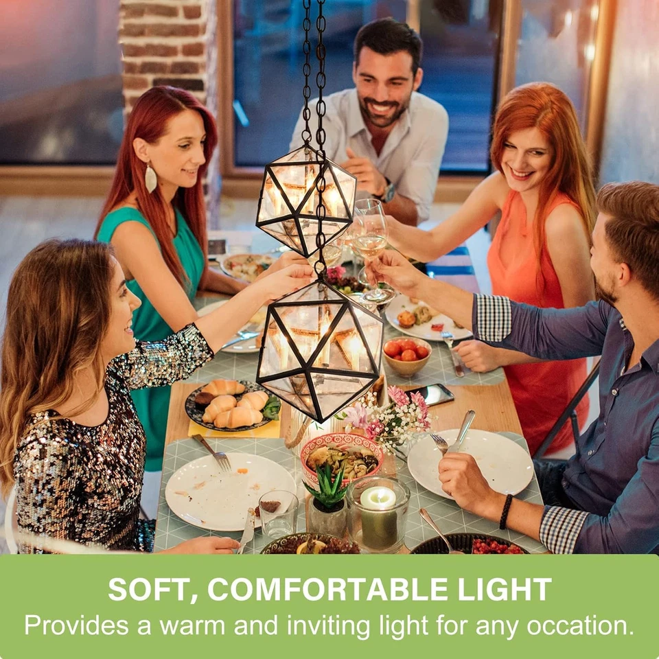 E12 Candelabra Bulb 40 Watt, 48 Pack Candle Light Bulbs Dimmable, CA10 Flame Tip - Image 3 of 4