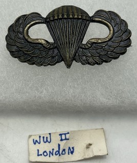"Alas de salto de paracaidista aerotransportado del ejército de Estados Unidos Segunda Guerra Mundial 1 5"" de ancho tono dorado oscuro Londres"