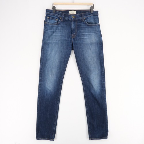 Baldwin Henley Jeans Mens 32 Blue Slim Straight Dark Wash Stretch Five Pocket