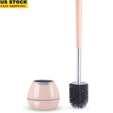 Silicone Toilet Brush  Holder Set W/ Tweezers Bathroom Cleaning RV Accessory US