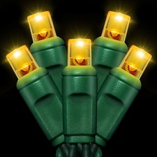 New Best 25ft 50 Counts Yellow LED Christmas Lights - Commercial Grade Outdoor