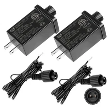 2Pack 12V 1.5A Yard Inflatable Plug Adapters with 2 10ft Extension Cables Rep...