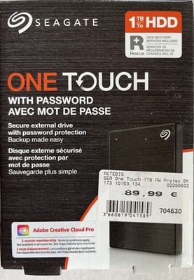 SEAGATE One Touch, tragbare Festplatte, schwarz, 1 TB HDD, Rescue Service  *NEU*