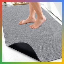 Ultra Thin Bath Mat 30X20, Non Slip Rubber Washable Bathroom Rugs