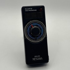 Zen-On Metrina Quartz Metronome Analog Leather Case, Manual Vintage TESTED Japan