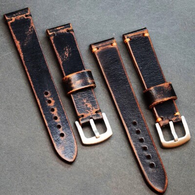 Vintage Uhrenarmband aus pflanzlich gegerbtem Leder,18 26 mm Armband im rustikal
