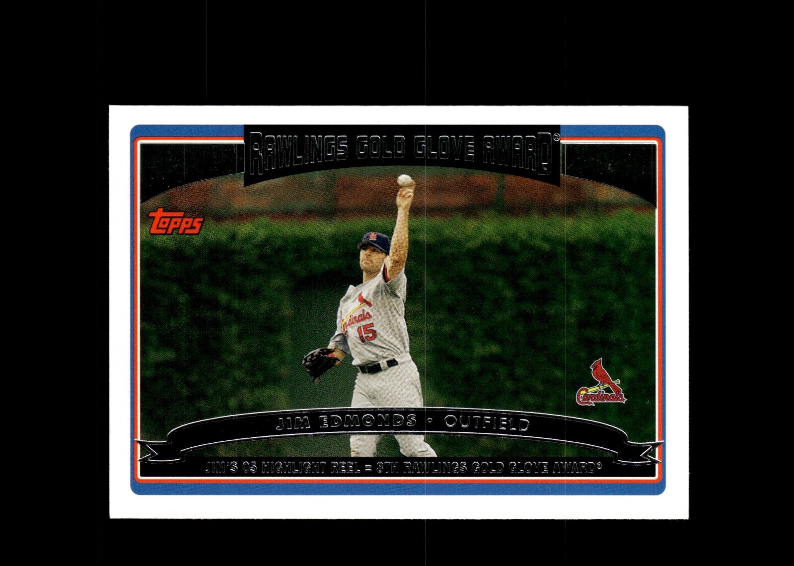 Jim Edmonds SLU 1996 Baseball Card Memorabilia Edition