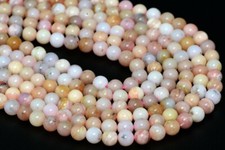 6-7MM Genuine Natural Pink Opal Gemstone Beads Grade AA Round Loose Beads 16"
