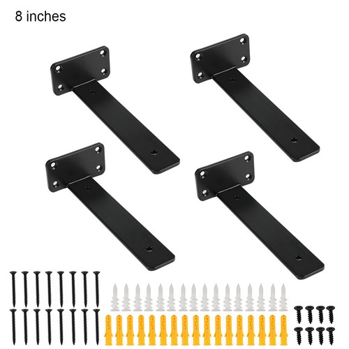 4X Floating Shelf Brackets Heavy Duty Metal Shelf Support Steel Brackets - Picture 13 of 17