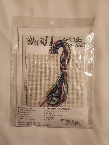 Design Works Crafts Counted Cross Stitch Greeting Card Kit #841 Asian Floral NEW - Picture 3 of 4