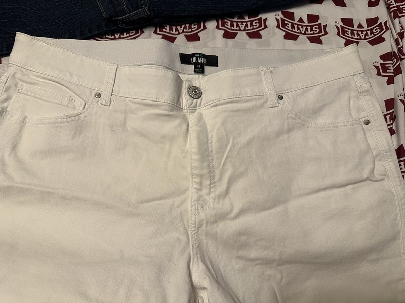 Lularoe White Jeans Size 22/42 Distressed Jeans