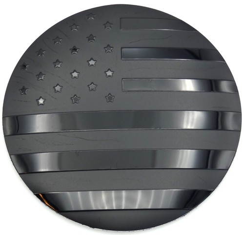 1x Patriotic American Flag Decal Sticker Emblem Aluminum Dome 65mm 2.55" Black - Foto 10 di 21