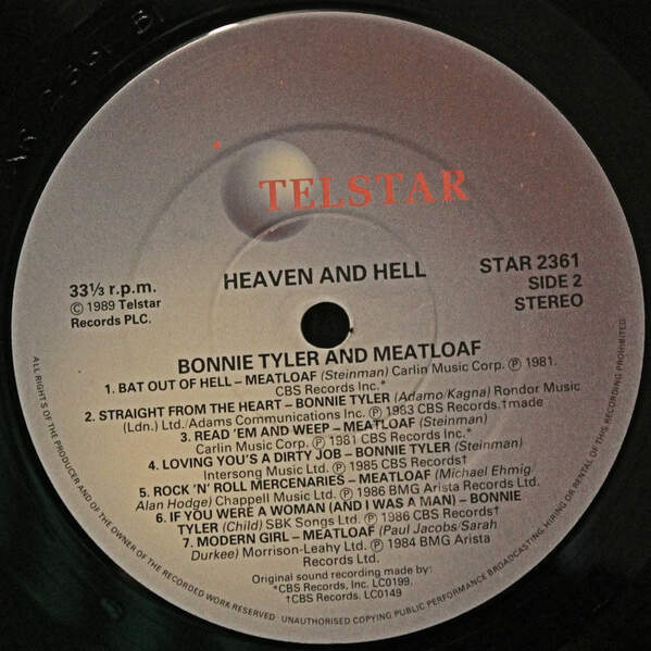 Bonnie Tyler & Meat Loaf Heaven And Hell (Vinyl) eBay