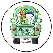 IRISH BLESSING ST PATRICKS DAY TRUCK ENVELOPE SEALS LABELS STICKERS PARTY FAVORS