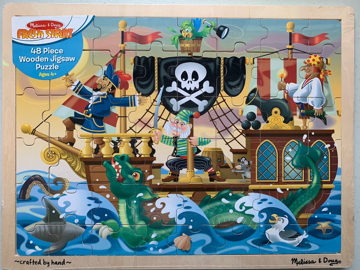 Melissa And Doug 48 Piece Wooden Pirate Puzzle-Brand New | eBay