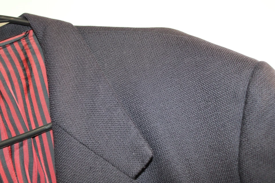 CHAQUETA BLAZER VINTAGE AZUL MARINO OXXFORD PANAL DORADO METAL BOTÓN talla 44L abrigo Foto 2 de 4