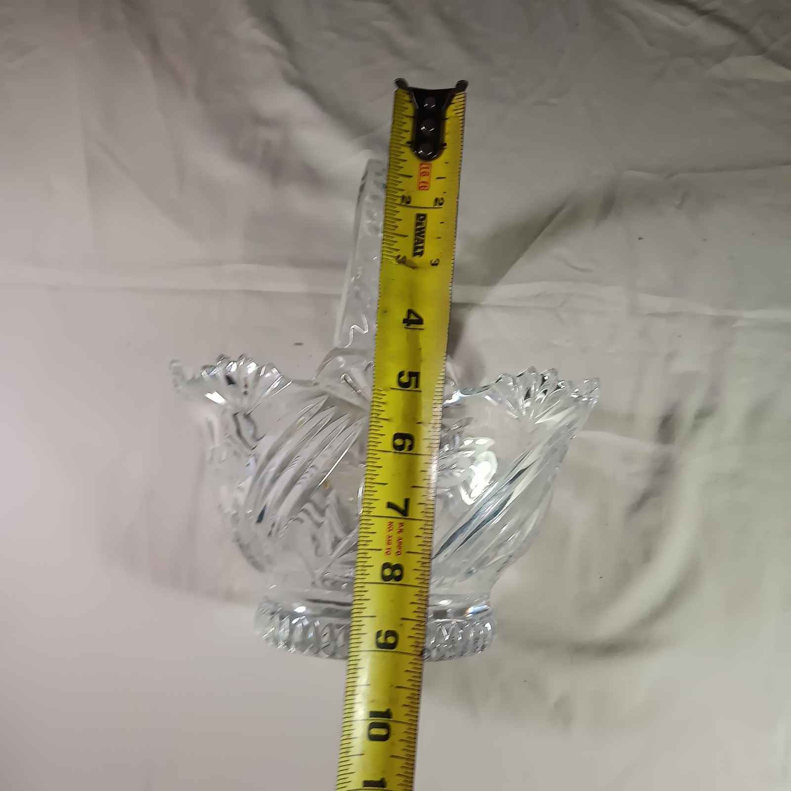 Medallion Crystal Basket Handle Fan, Branch & Slash Pattern 9