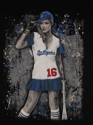 Los Angeles Dodgers Baseball Shirt Hot Tattoo Chick Short Skirt Pro