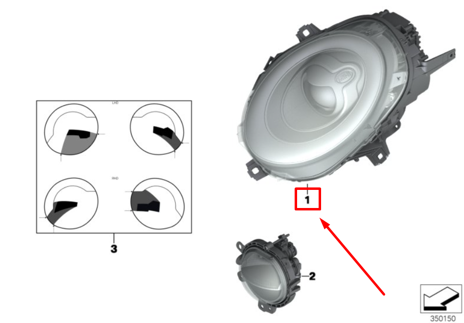 Mini Clubman F54 Scheinwerfer vorne links 63117448377 7448377 NEU 
