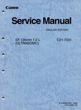 Canon EF 135mm 1:2 L Ultrasonic Lens Service  Repair Manual