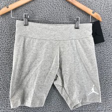 Jordan Essentials Bike Shorts Grey Gray 45A856 C87 Girls Size L