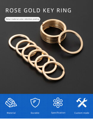 Split key rings 30mm /20 Gold double loop key-ring metal clasp connect ...