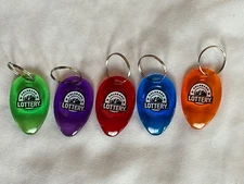 🍀5 New Lucky Colorado Lottery Lotto Ticket Scratcher 5 Colors w Keyring