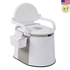 5 Gallon Camping Portable Toilet Travel In/Outdoor RV Commode Potty Tissue Box