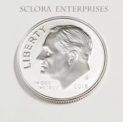 2018 S Roosevelt *90% SILVER REVERSE PROOF* Dime  **FREE SHIPPING**