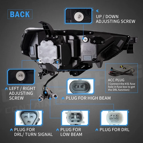 VLAND LED Reflector Head Lights Clear For 2014-2023 Toyota 4Runner W/Sequential - Bild 7 von 13
