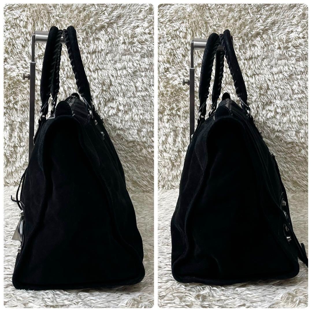Balenciaga handbag The Work suede black with mirror City | eBay