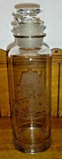 Etched / Cut Heisey Glass Cocktail Shaker - Stagecoach Scene - 13 1/2"