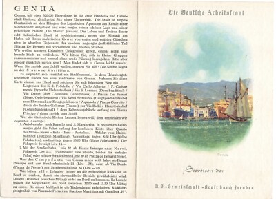 Kreuzfahrt - Seereise - Speiskarte - 1938 nach Genua