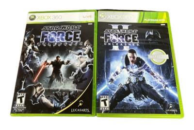 Microsoft Xbox 360 CIB COMPLETE Star Wars The Force Unleashed 1 + 2 Bundle Lot X