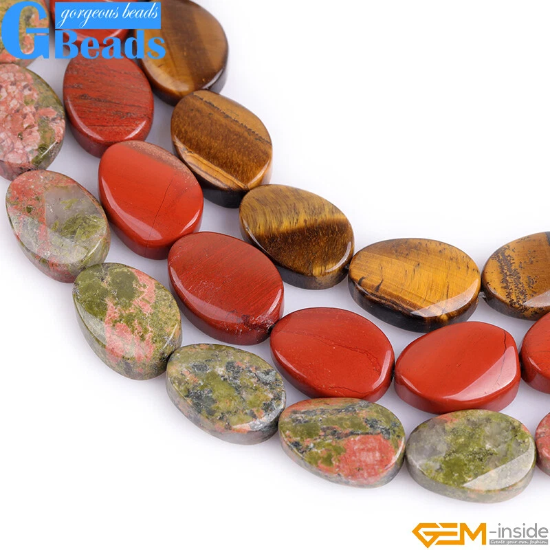 13x18mm Oval Twist Beads For Jewelry Making Free Shipping 15" Amethyst Unakite - Image 2 of 4