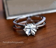 Solitaire Engagement Ring 2.80CT Round Cut Lab-Created Diamond 14K White Gold FN