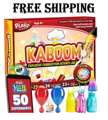 Kaboom! 50+ Explosive Science Experiments Kit for Kids Age 8-12 with 25  Lab Tok