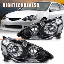 Leftright For 2002-2004 Acura Rsx Dc5 Headlights Assembly Black Housing