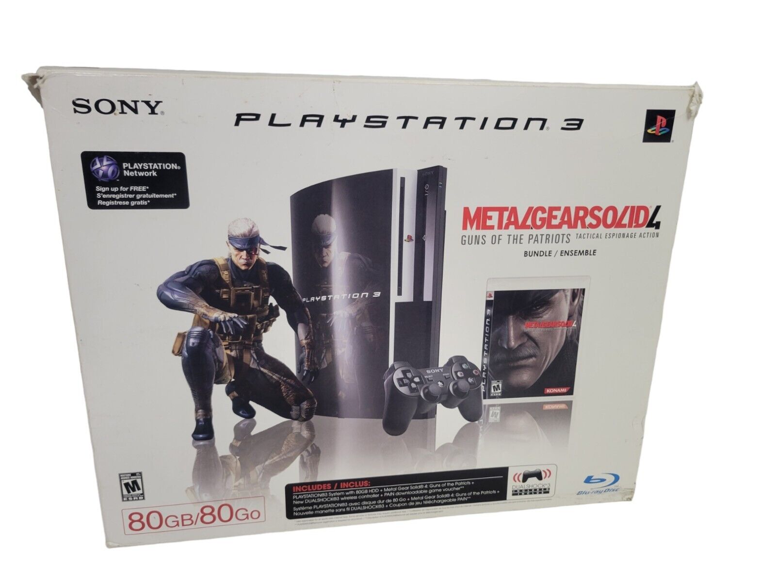 Sony Playstation 3 Slim 320gb Game Console System PS3 Bundle with 3 Games  Madden Killzone 2 Metal Gear Solid 4