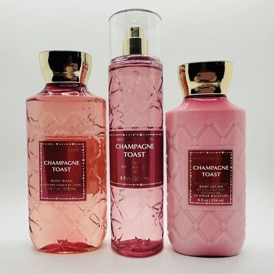 NEW SET! Bath & Body Works CHAMPAGNE TOAST Body Mist, Body