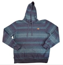 Men  s O'Neill Bavaro Navy Blue Striped Pullover Hood Kangaroo Pockets Sz Large