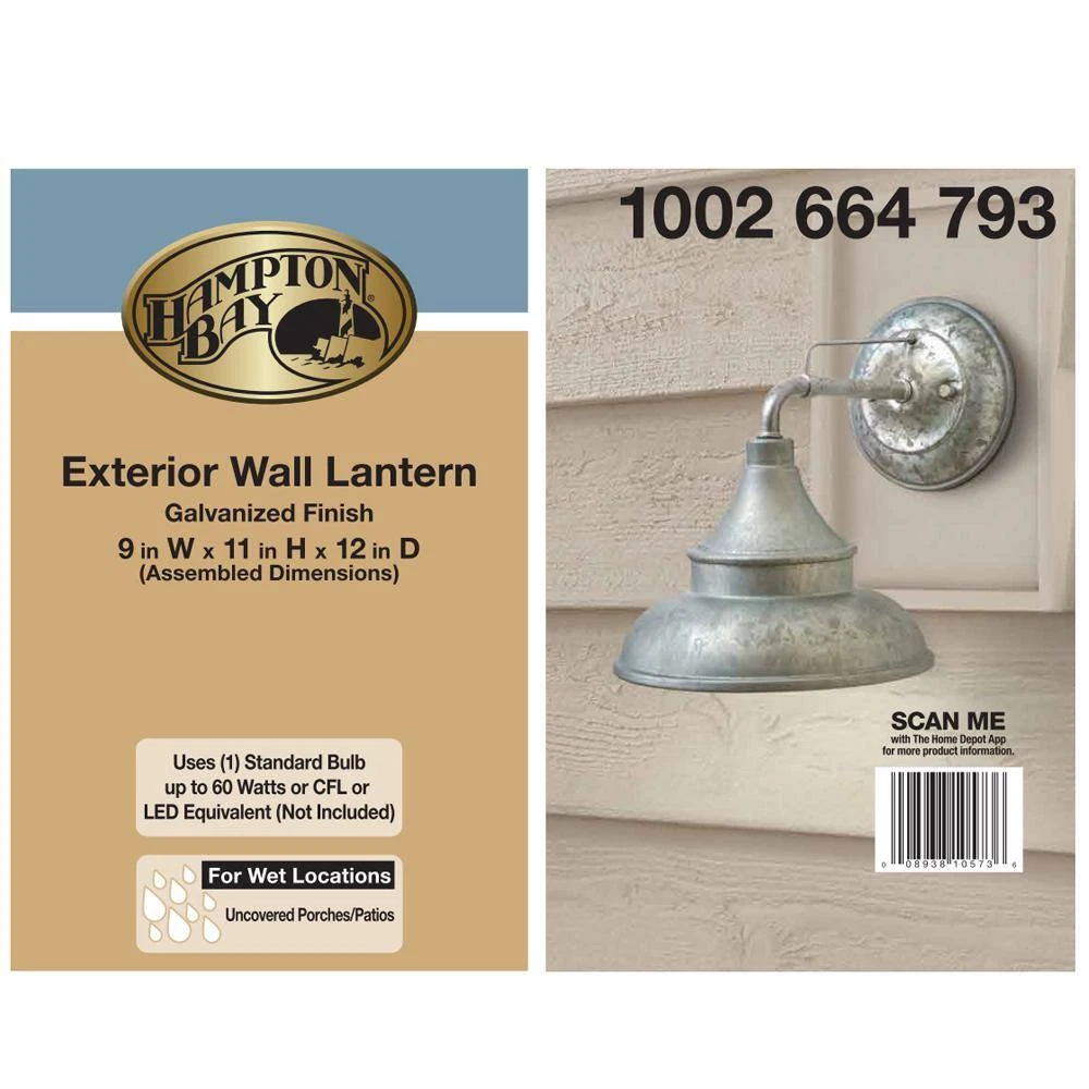 Galvanized porch lights deals