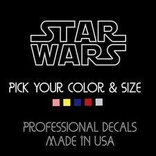 STAR WARS LOGO FORCE JEDI STICKER VINYL DECAL CAR WINDOW USA MADE