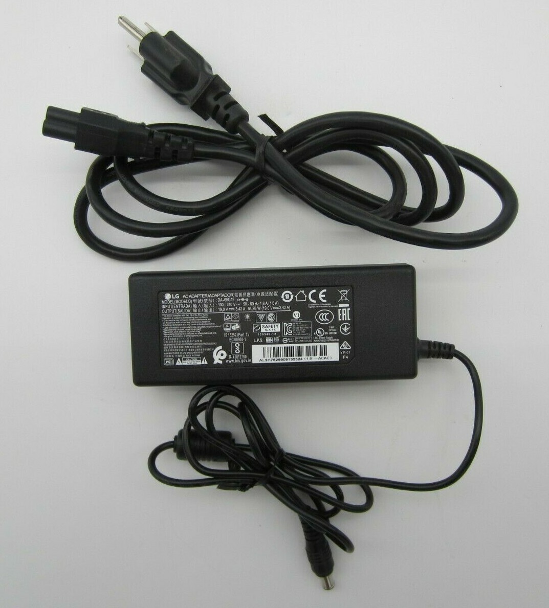 LG AC Power Adapter (DA-65G19) with Power Cable - Black (VG) No Box | eBay