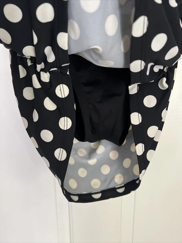 Traje de baño halter a lunares blanco y negro Chaps apresurado talla 10 Foto 4 de 4
